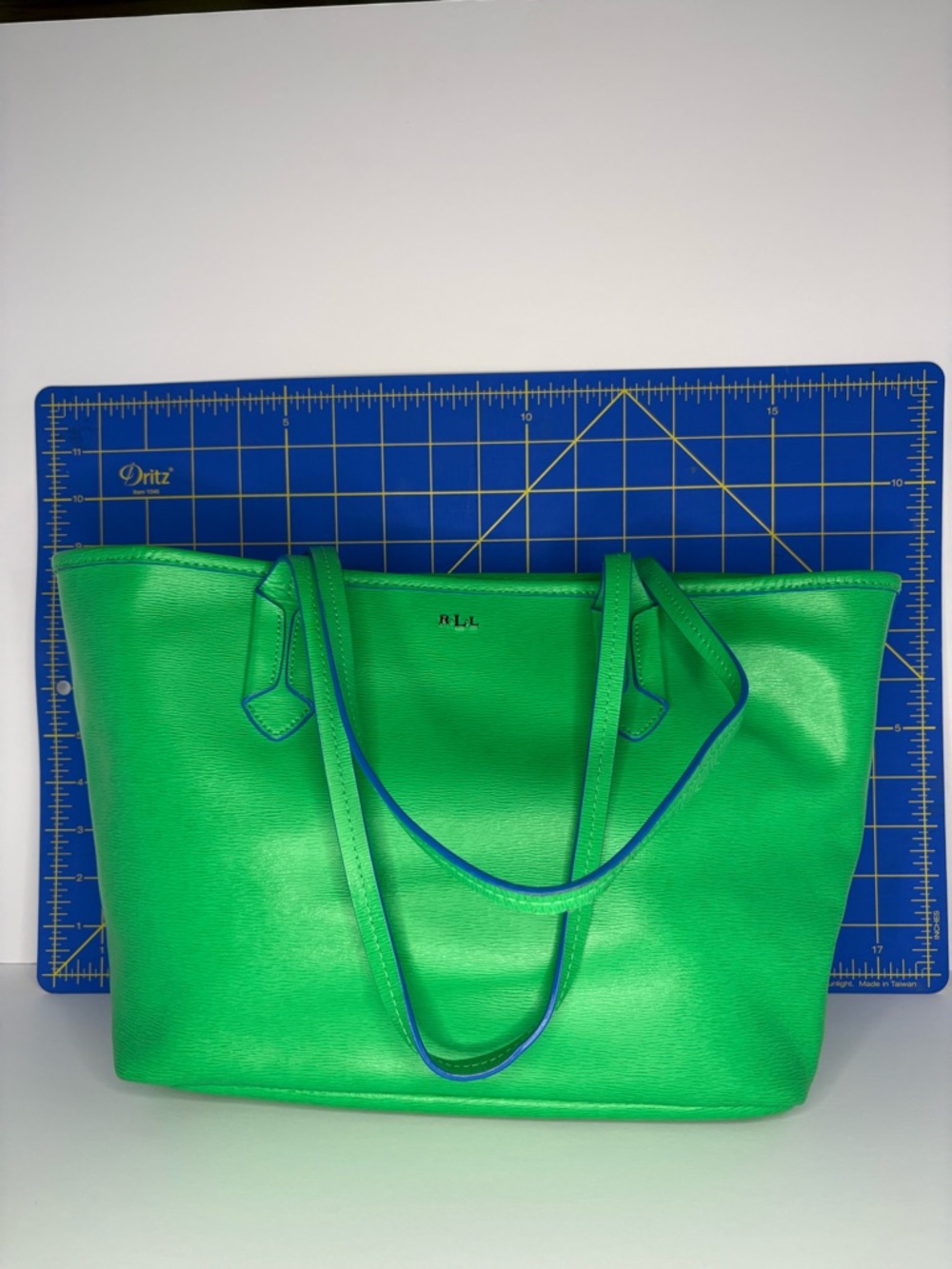 Green Leather Tote Bag by Ralph Lauren - Picture 6 of 10